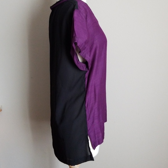 NWT Purple and black short sleeve blouse - Picture 5 of 8